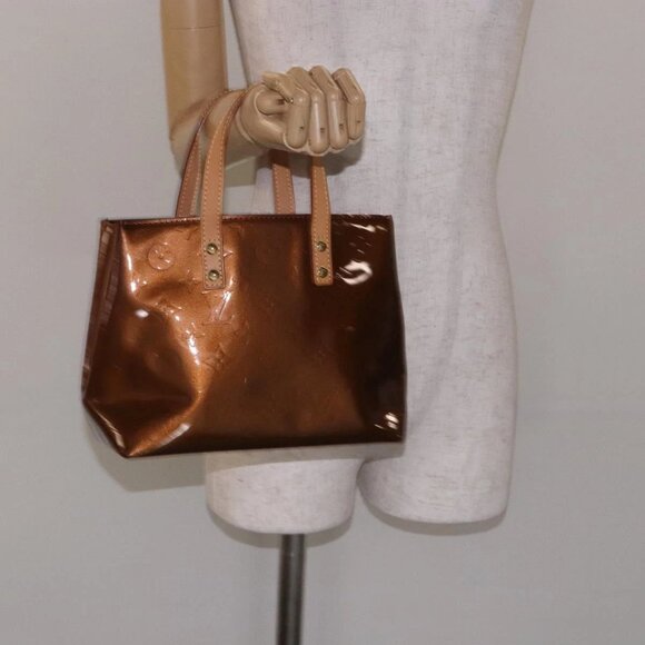 LOUIS VUITTON Monogram Vernis Reade PM Hand Bag Bronze M91146 LV Auth 132734 - Picture 1 of 16